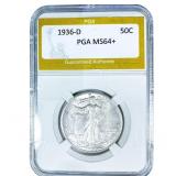 1936-D Walking Liberty Half Dollar PGA MS64+