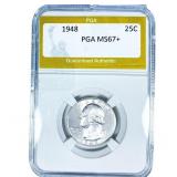 1948 Washington Silver Quarter PGA MS67+