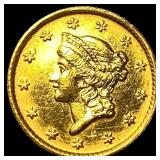 1853 Gold $1 Liberty Head Type 1 CHOICE AU