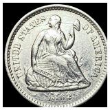 1862 Silver Seated Liberty Half Dime CHOICE  AU