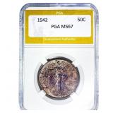 1942 Walking Liberty Half Dollar PGA MS67