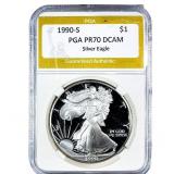 1990-S Silver Eagle PGA PR70 DCAM