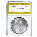 1885-O Morgan Silver Dollar PGA MS63
