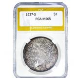 1927-S Silver Peace Dollar PGA MS65
