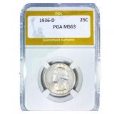 1936-D Washington Silver Quarter PGA MS63