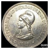 1889 Brazil Silver 1,000 Reis