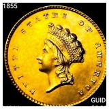 1855 Rare Gold Dollar CHOICE BU