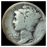 1921 Silver Mercury Dime NICELY CIRCULATED