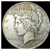 1934 Peace Silver Dollar NEARLY UNCIRCULATED