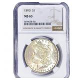 1890 Morgan Silver Dollar NGC MS63