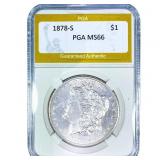 1878-S Morgan Silver Dollar PGA MS66