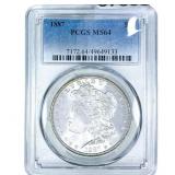 1887 Morgan Silver Dollar PCGS MS64