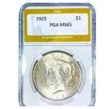 1925 Silver Peace Dollar PGA MS65