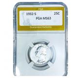 1932-S Washington Silver Quarter PGA MS63