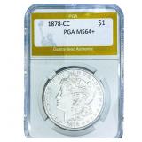 1878-CC Morgan Silver Dollar PGA MS64+