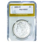 1890-CC Morgan Silver Dollar PGA MS62