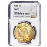 1923 Silver Peace Dollar NGC MS63