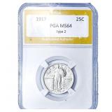 1917 Standing Liberty Quarter PGA MS64 Type 2