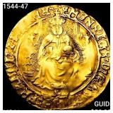 1544-47 Henry VIII Gold 1/2 Sov, No sceptre Southw