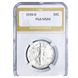 1939-D Walking Liberty Half Dollar PGA MS64