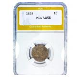 1858 Flying Eagle Cent PGA AU58