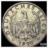 1926 Germany Weimar Republic Silver 2 Reichmark