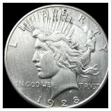 1928 Silver Peace Dollar NEARLY UNCIRCULATED
