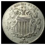 1874 Shield Nickel LIGHTLY CIRCULATED