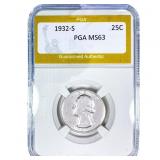 1932-S Washington Silver Quarter PGA MS63