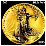 1907 High Relief $20 Gold Double Eagle CHOICE BU