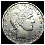 1906 Silver Barber Half Dollar CLOSELY  UNCIRCULA