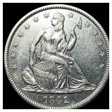 1842 Silver Seated Liberty Half Dollar  CLOSELY U