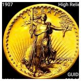 1907 High Relief $20 Gold Double Eagle CHOICE BU