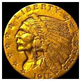 1915 Indian Head Gold $2.5 Quarter Eagle CLOSELY U