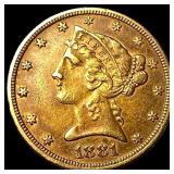 1881 Liberty Head Half Eagle $5 Gold CLOSELY UNCIR