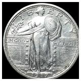 1917 Type 1 Standing Liberty Quarter CHOICE AU