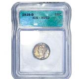 1916-D Mercury Silver Dime ICG AU50