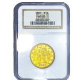 1882 $10 Gold Liberty Eagle NGC MS62