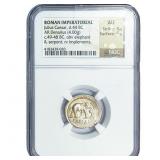 Roman Juilus Caesar 44 BC Silver Denarius NGC AU