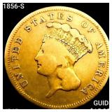 1856-S $3 Gold Piece NEARLY UNCIRCULATED