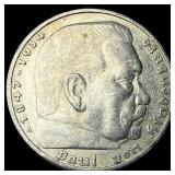 1936A Germany Silver 5 Reichsmark