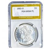 1902-O Morgan Silver Dollar PGA MS64 PL