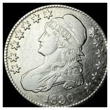 1830 Capped Bust Half Dollar LIGHTLY CIRCULATED