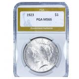 1923 Silver Peace Dollar PGA MS66