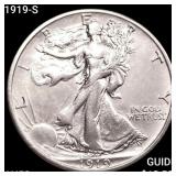 1919-S Walking Liberty Half Dollar CHOICE AU