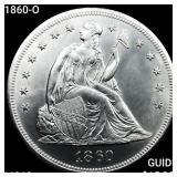 1860-O Seated Liberty Dollar UNCIRCULATED +
