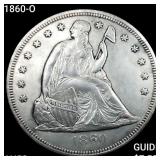 1860-O Seated Liberty Dollar CHOICE AU