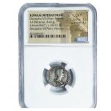 Roman Cleopatra VII+Marc Antony Silver Denarius