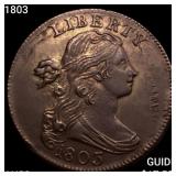1803 Draped Bust Large Cent CHOICE AU