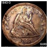 1843-O Seated Liberty Quarter CLOSELY UNCIRCULATED